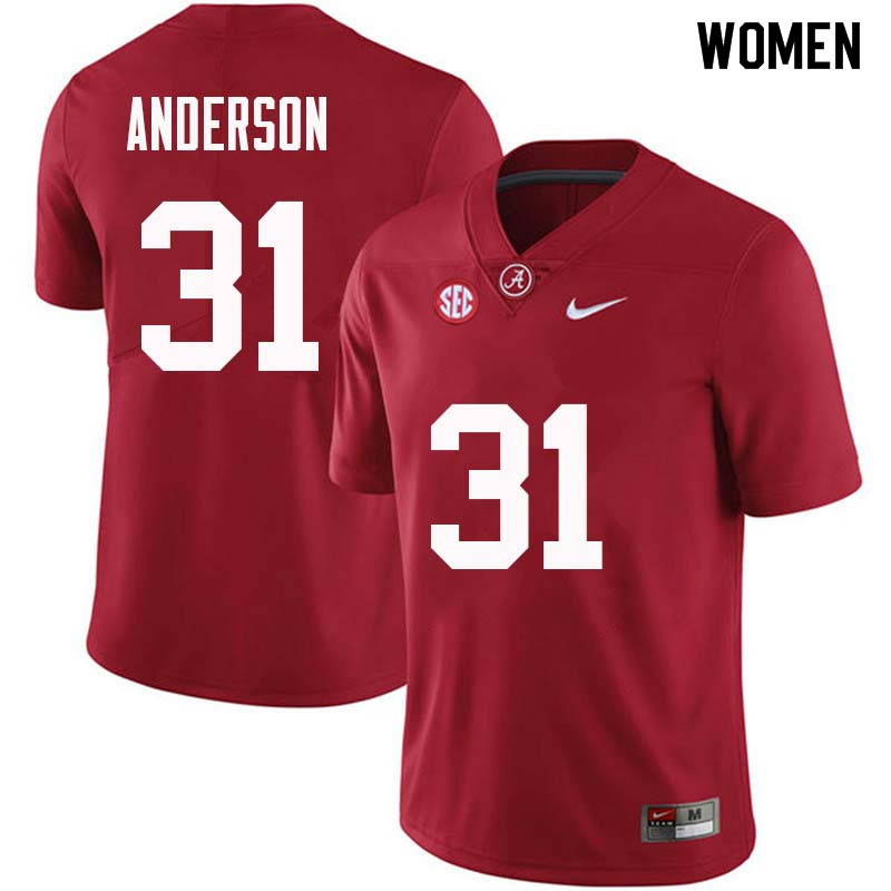 Women #31 Keaton Anderson Alabama Crimson Tide College Football Jerseys Sale-Crimson